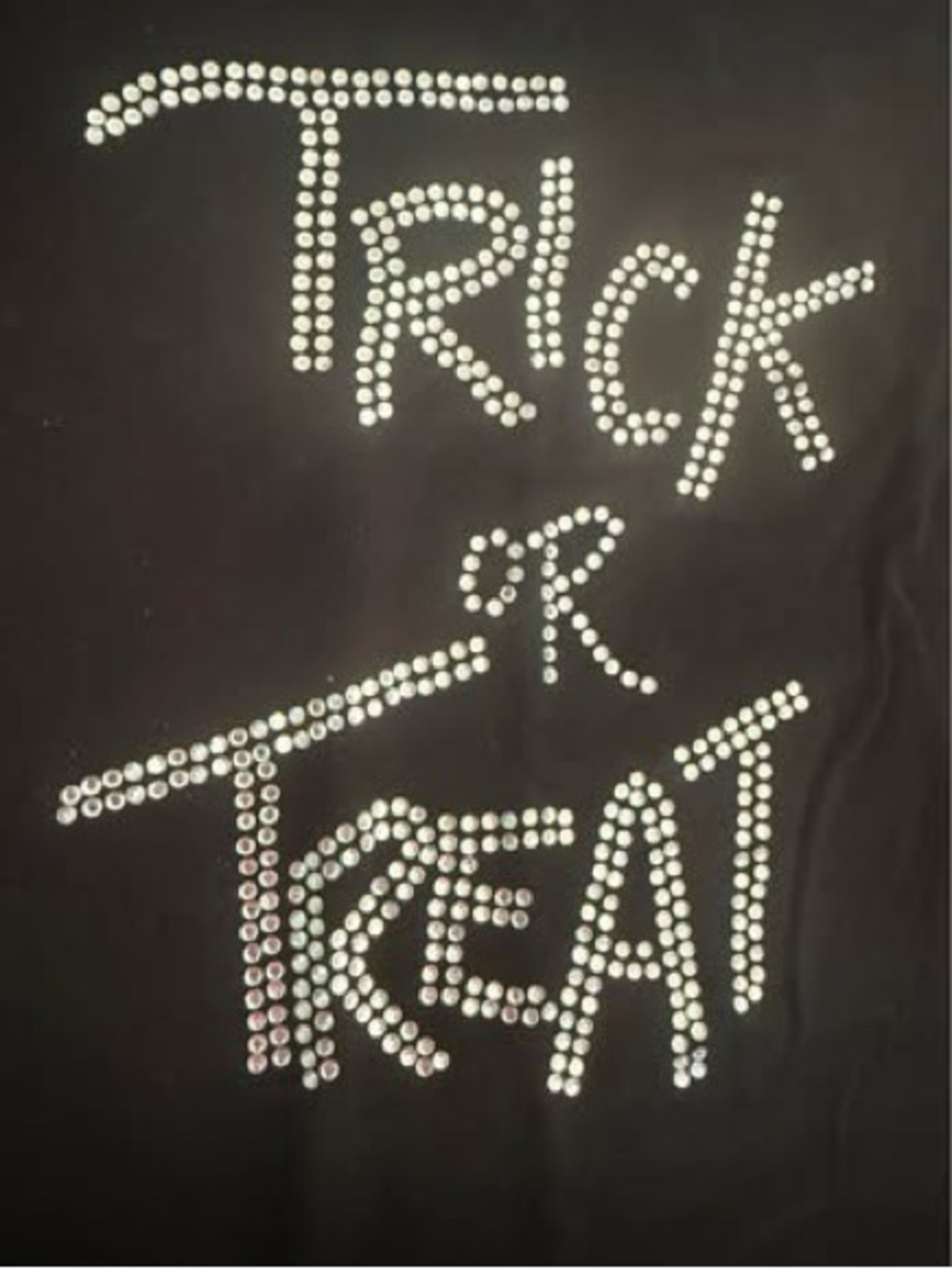 Zenana Outfitters Black Rhinestone 'Trick or Treat' V-Neck 3/4 Sleeve Top - Picture 5 of 7